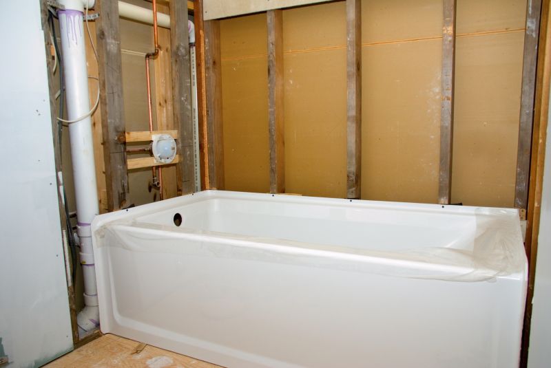 New bathtub being installed